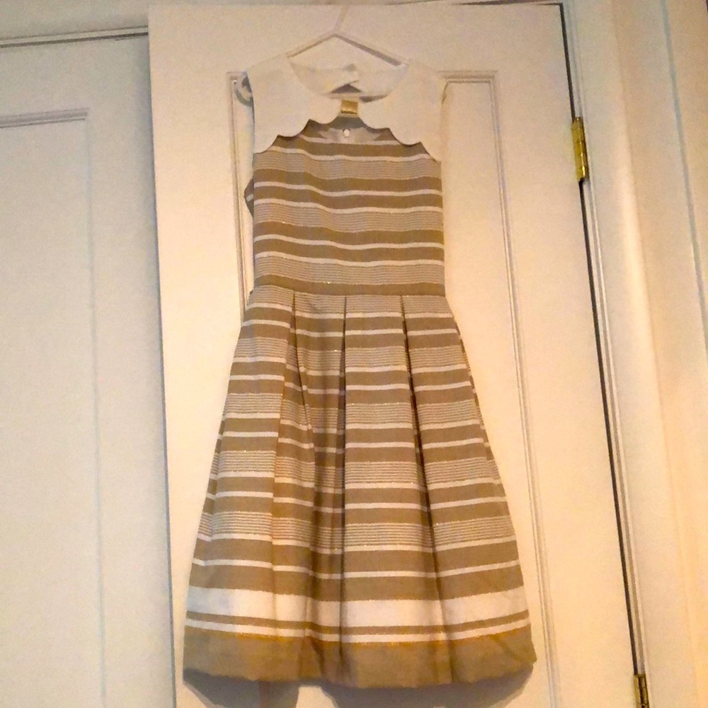 Bonnie Jean Tea Length Linen Dress- Size 12